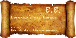 Berekszászi Baracs névjegykártya